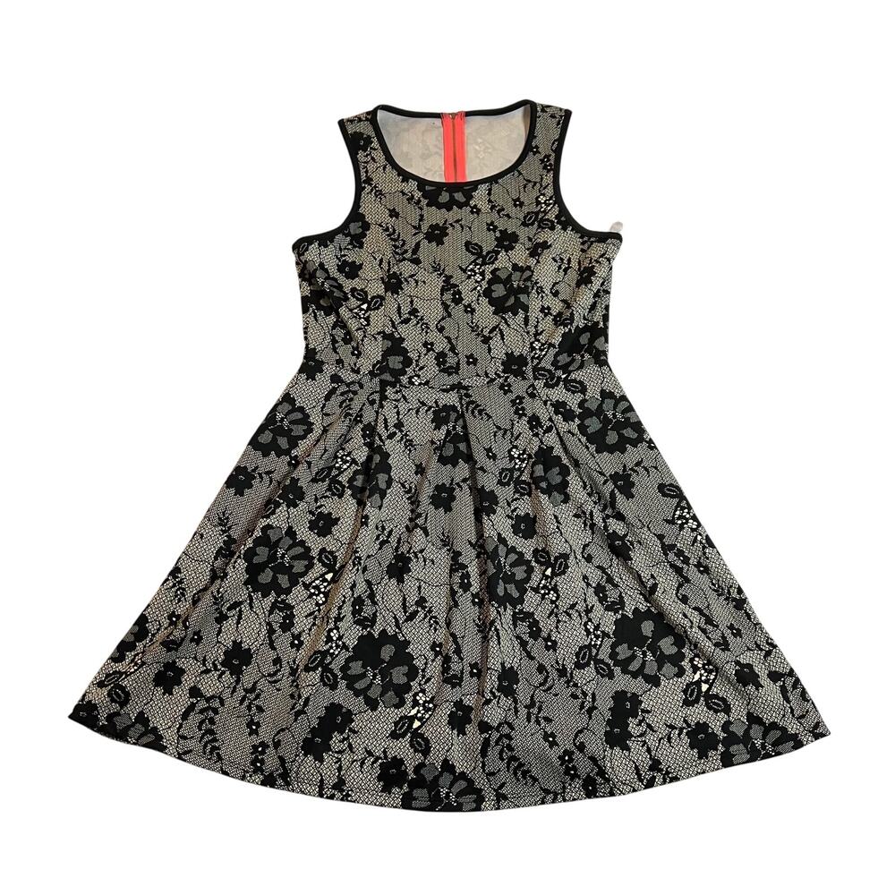 Sleeveless Black Floral Dress - Unbranded